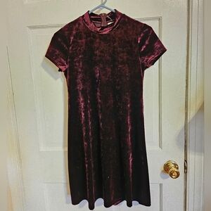 Burgundy Velvet Sheath Dress